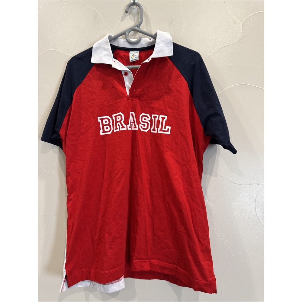 Pierim Brasil  Polo Shirt Mens XL Red White Blue